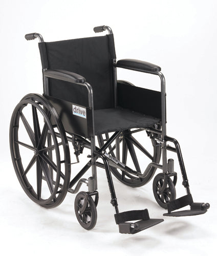 Drive Medical Wheelchair 18 with Fixed Full Arms & Swingaway Det Footrests Wheelchairs - Standard Drive Medical Default Title  