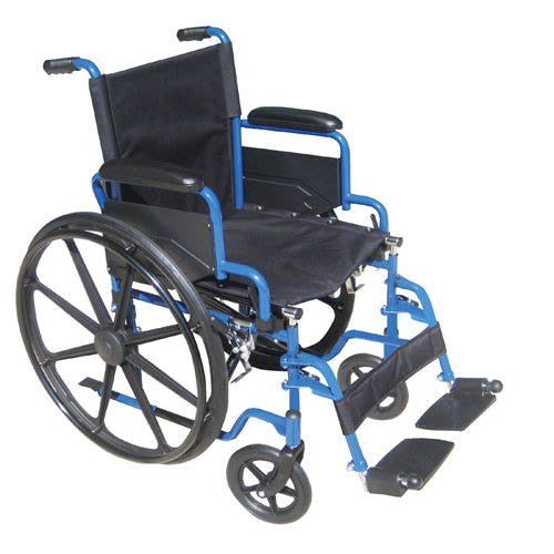 Drive Medical Blue Streak 18 Single Axle WheelChair with Flip-Back Desk Arms & Swing Away Footrests  Drive Medical Default Title  