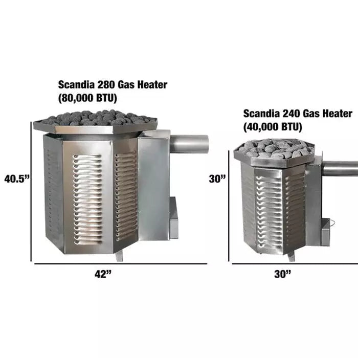 Scandia 80K BTUS Gas Fired Sauna Heater Sauna Scandia Pilot Propane 60 Minutes