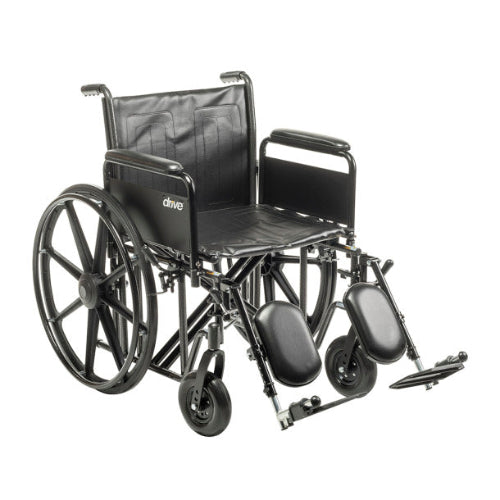 Drive Medical Standard Dual-Axle 24 Wheelchair with Removable Full Arms & Elevating Leg Rests  Drive Medical Default Title  