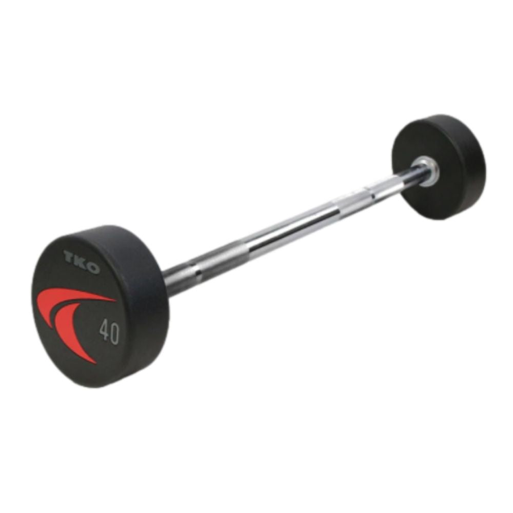 TKO Strength Urethane Barbell Set 20 lb - 110 lb with Rack Free Weights TKO Strength and Performance   