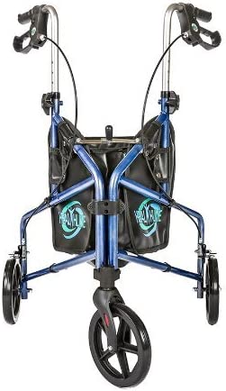 Drive Medical Rollator 3-Wheeled with Pouch,Basket tray,Brakes, Blue  Drive Medical Default Title  