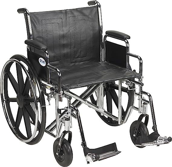 Drive Medical Standard Dual-Axle 22 Wheelchair with Removable Full Arms & Swing Away Footrests  Drive Medical Default Title  