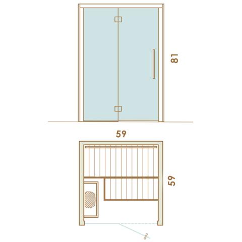 Auroom Cala Glass 2-4 Person Traditional Sauna Sauna Auroom   