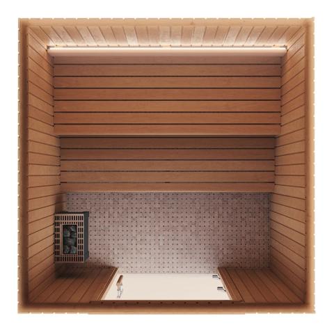 Auroom Emma Wood 4-6 Person Traditional Sauna Indoor Sauna Auroom Left Alder 79" x 79"