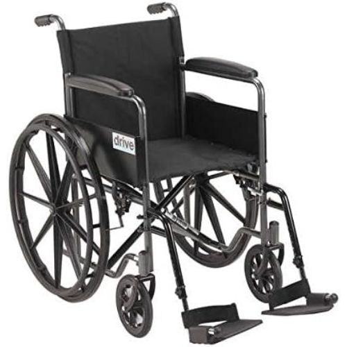 Drive Medical Wheelchair 18 with Fixed Full Arms & Swingaway Det Footrests Wheelchairs - Standard Drive Medical   