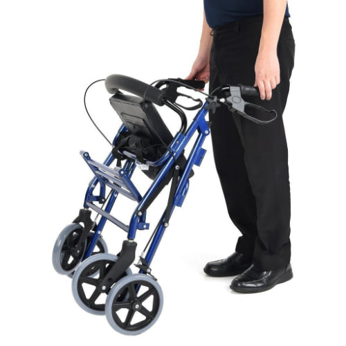 Drive Medical Duet Rollator and Transport Chair Blue Combo Rollators/Wheelchairs Drive Medical   