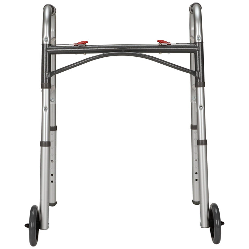 Drive Medical Walker Folding Two Button Adult With 5 Wheels Deluxe  Drive Medical Default Title  