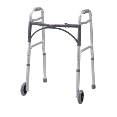 Drive Medical Deluxe Folding Walker 2-Button With 5 inch Wheel, Youth  Drive Medical Default Title  