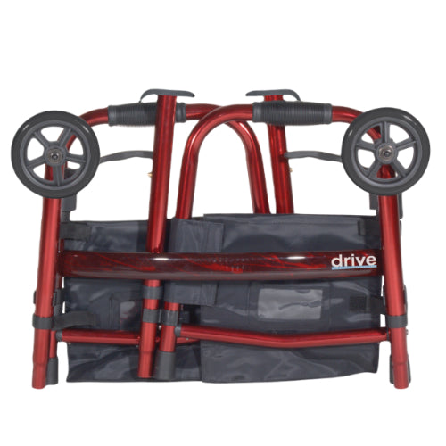 Drive Medical Deluxe Folding Travel Walker,Red Walkers - Two Button Drive Medical   