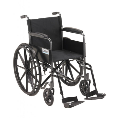 Drive Medical Wheelchair 18 with Fixed Full Arms & Swingaway Det Footrests  Drive Medical   