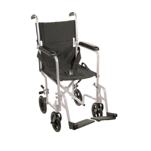 Drive Medical Transport Wheelchair 19 inch Height, Silver Vein Finish  Drive Medical Default Title  