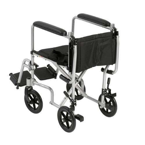 Drive Medical Transport Wheelchair 19 inch Height, Silver Vein Finish  Drive Medical   