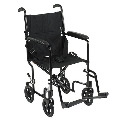 Drive Medical Wheelchair Transport Lightweight Black 17  Drive Medical   