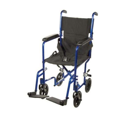 Drive Medical Wheelchair Transport Lightweight Blue 17  Drive Medical   