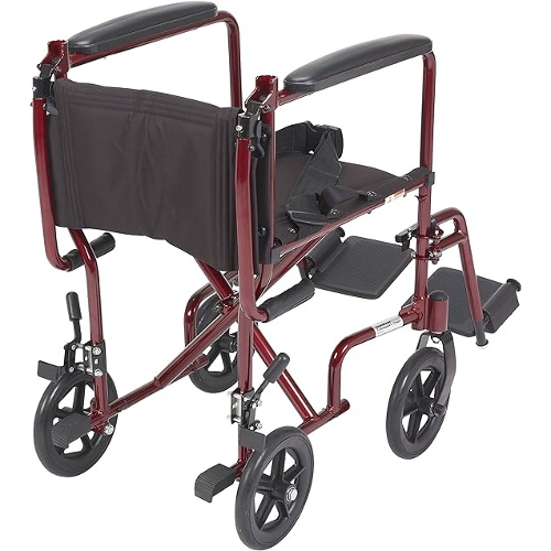 Drive Medical Wheelchair Transport Lightweight Red 19 Wheelchairs Drive Medical   