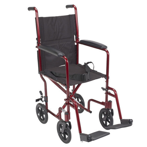 Drive Medical Wheelchair Transport Lightweight Red 19 Wheelchairs Drive Medical Default Title  