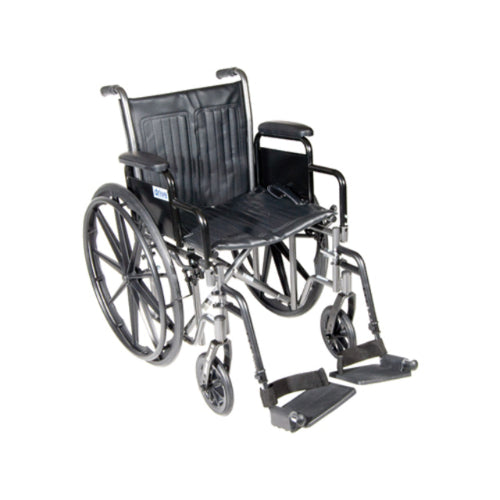 Drive Medical Wheelchair Econ Rem Full Arms with swing away footrests Dual Axle 18  Drive Medical Default Title  