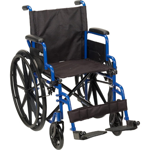 Drive Medical Blue Streak 20 Inches Single Axle WheelChair with Flip-Back Desk Arms And Elevating Leg Rests  Drive Medical Default Title  