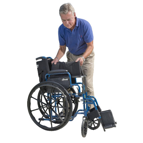 Drive Medical Blue Streak 20 Inches Single Axle WheelChair with Flip-Back Desk Arms And Elevating Leg Rests  Drive Medical   