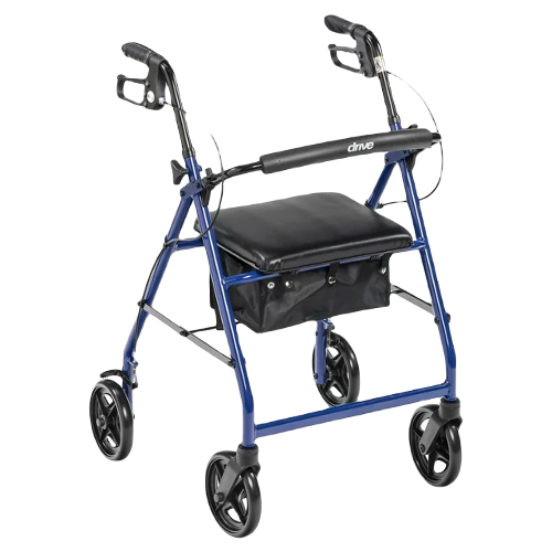 Drive Medical Rollator  Aluminum walker Fold-Up And Removable Back Padded Seat Blue Rollators Drive Medical Default Title  