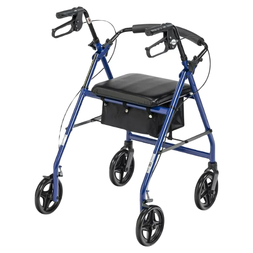 Drive Medical Rollator  Aluminum walker Fold-Up And Removable Back Padded Seat Blue Rollators Drive Medical   