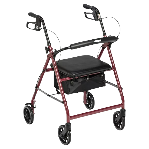 Drive Medical Rollator Aluminum walker Fold-Up And Removable Back Padded Seat Red Rollator Parts & Accessories Drive Medical Default Title  