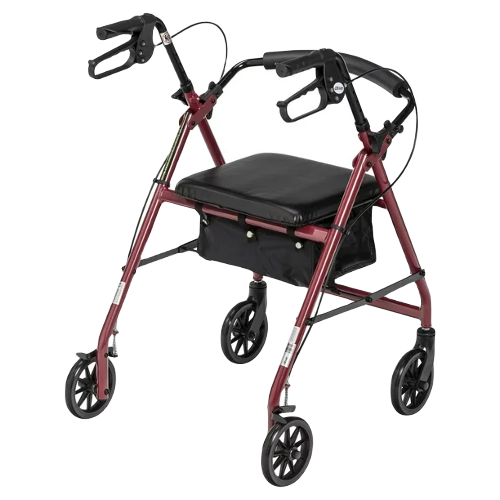Drive Medical Rollator Aluminum walker Fold-Up And Removable Back Padded Seat Red Rollator Parts & Accessories Drive Medical   