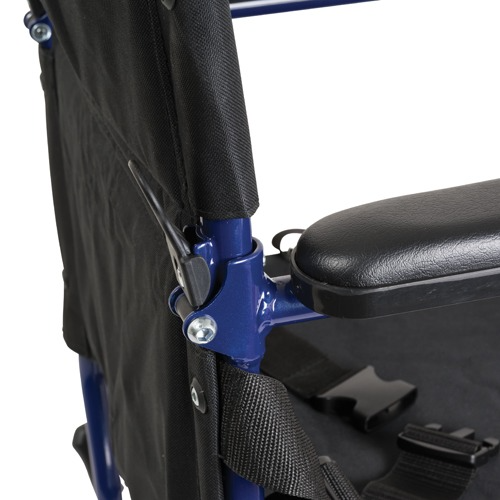 Drive Medical Aluminum Transport Chair with Footrests  Blue Wheelchair - Transport Drive Medical   