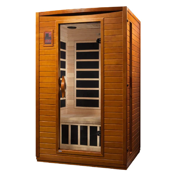 Dynamic Versailles 2- Person Low EMF Far Infrared Sauna (Honey Dark Stain) INFRARED SAUNA Dynamic Saunas   
