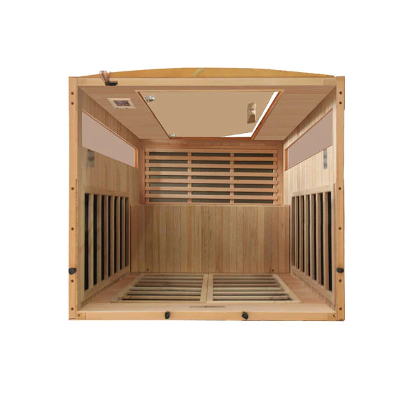Dynamic Versailles 2- Person Low EMF Far Infrared Sauna (Honey Dark Stain) INFRARED SAUNA Dynamic Saunas   