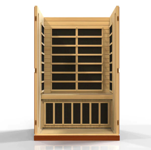 Dynamic Vittoria 2-person Low EMF Far Infrared Sauna (Honey Dark Stain) INFRARED SAUNA Dynamic Saunas   