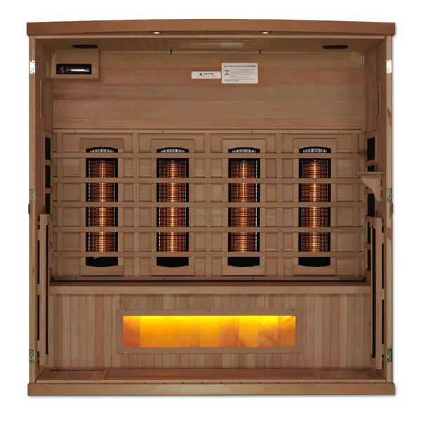 Golden Designs Full Spectrum Saunas with Near Zero Carbon Heaters and Himalayan Salt Bar INFRARED SAUNA Golden Designs Saunas   
