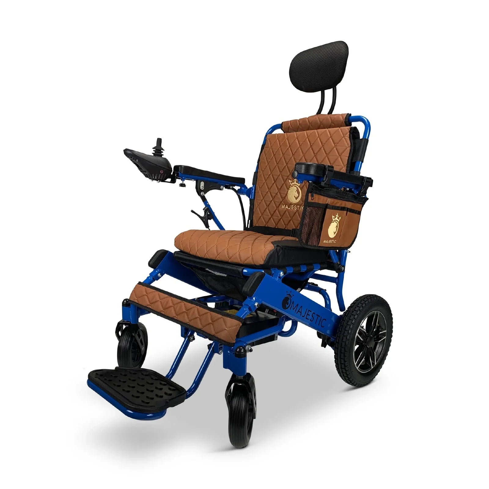 ComfyGO Majestic IQ-8000 Remote Controlled Lightweight Folding Electric Wheelchair Power Wheelchairs ComfyGO Blue Taba 10 Miles & 17.5" Seat Width