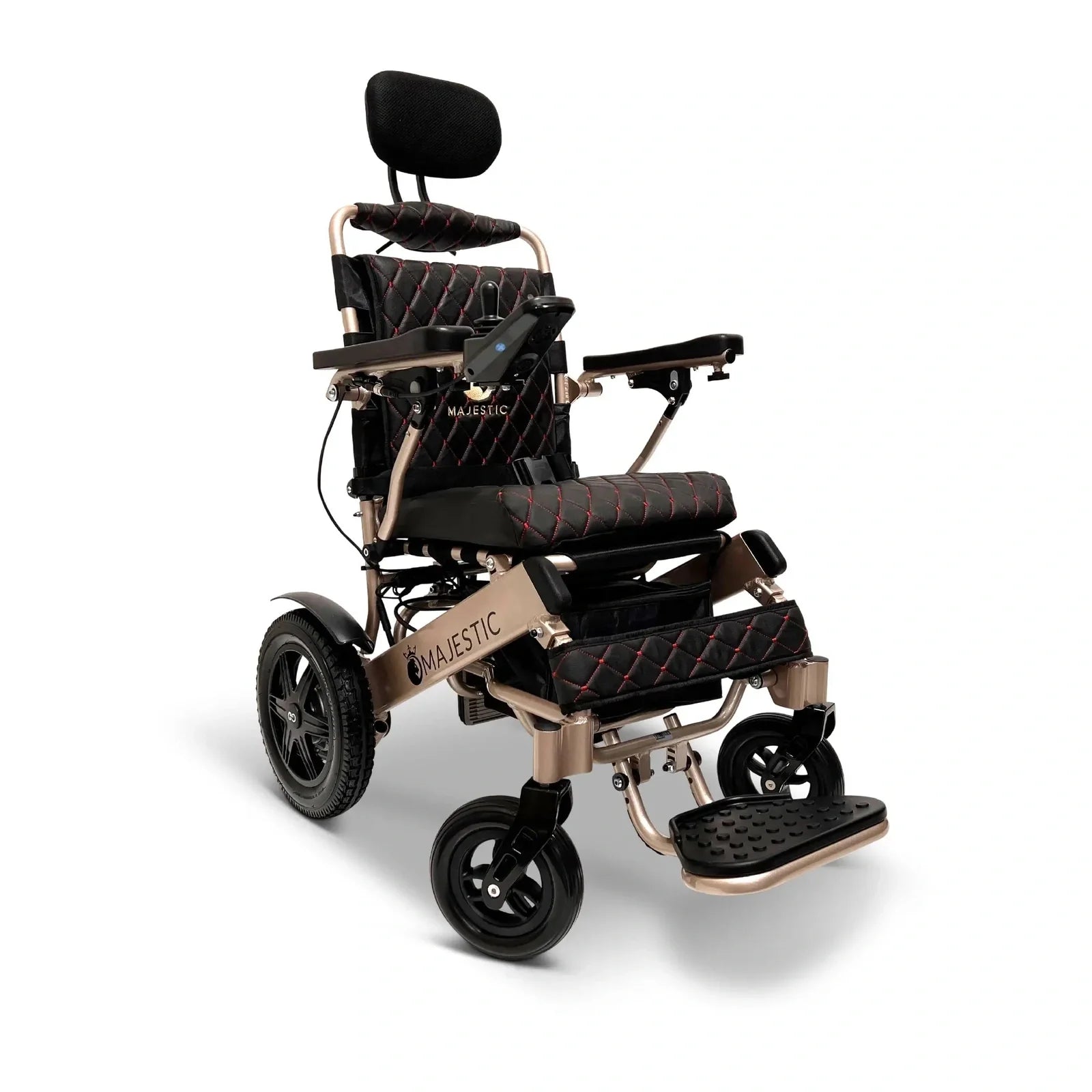 ComfyGO Majestic IQ-9000 Long Range Remote Controlled Folding Reclining Electric Wheelchair Power Wheelchairs ComfyGO Bronze Black Auto Reclining