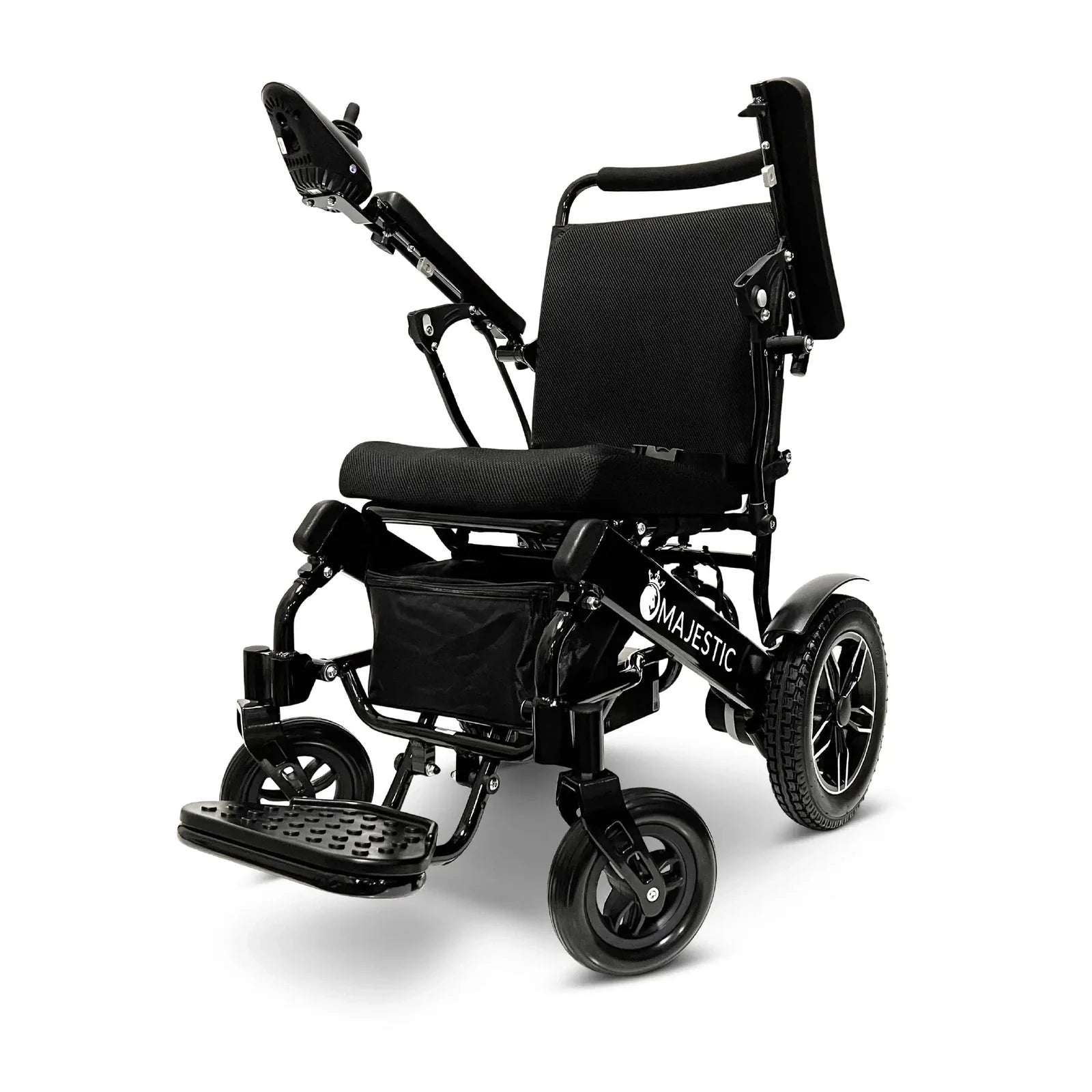ComfyGO Majestic IQ-8000 Remote Controlled Lightweight Folding Electric Wheelchair Power Wheelchairs ComfyGO Black Standard 10 Miles & 17.5" Seat Width