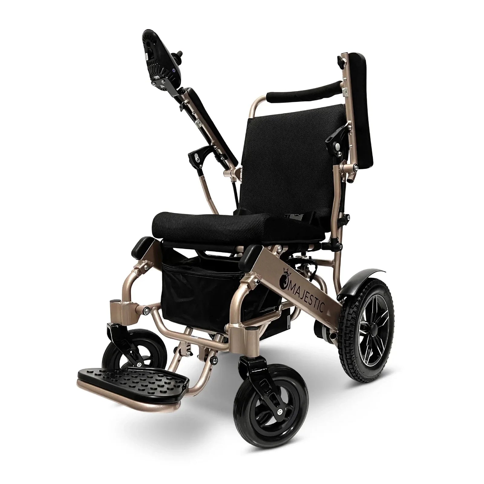 ComfyGO Majestic IQ-8000 Remote Controlled Lightweight Folding Electric Wheelchair Power Wheelchairs ComfyGO Bronze Standard 10 Miles & 17.5" Seat Width