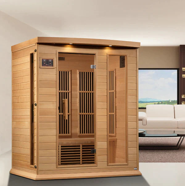 Maxxus 3 Person Near Zero EMF FAR Infrared Sauna (Natural Canadian Hemlock) INFRARED SAUNA Maxxus Saunas   