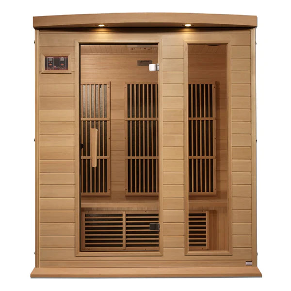 Maxxus 3 Person Near Zero EMF FAR Infrared Sauna (Natural Canadian Hemlock) INFRARED SAUNA Maxxus Saunas   