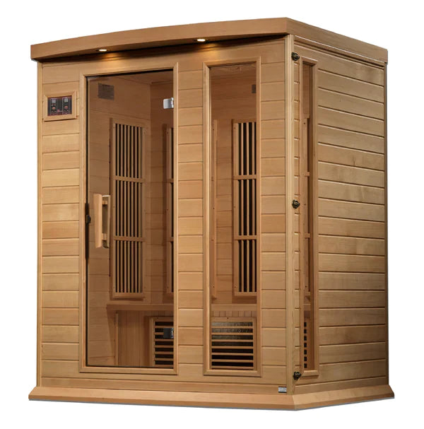 Maxxus 3 Person Near Zero EMF FAR Infrared Sauna (Natural Canadian Hemlock) INFRARED SAUNA Maxxus Saunas   