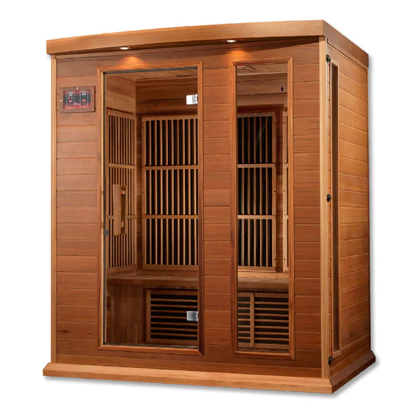 Maxxus Montilemar 3 Person Near Zero EMF FAR Infrared Sauna (Canadian Red Cedar) INFRARED SAUNA Maxxus Saunas   