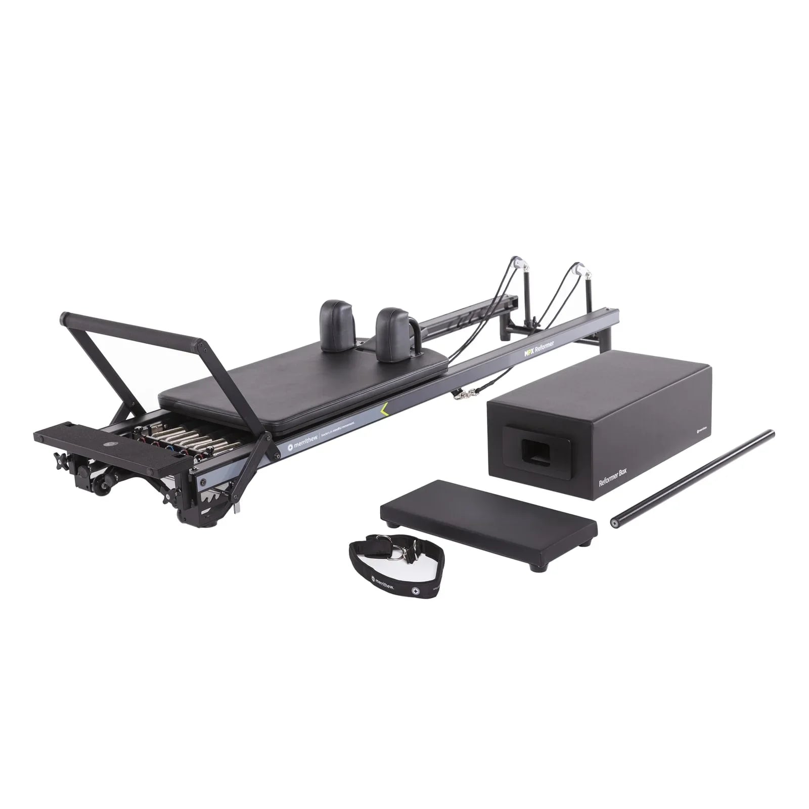 Merrithew™ Pilates MPX™ Reformer Package with Vertical Stand Pilates Reformer Merrithew Black  