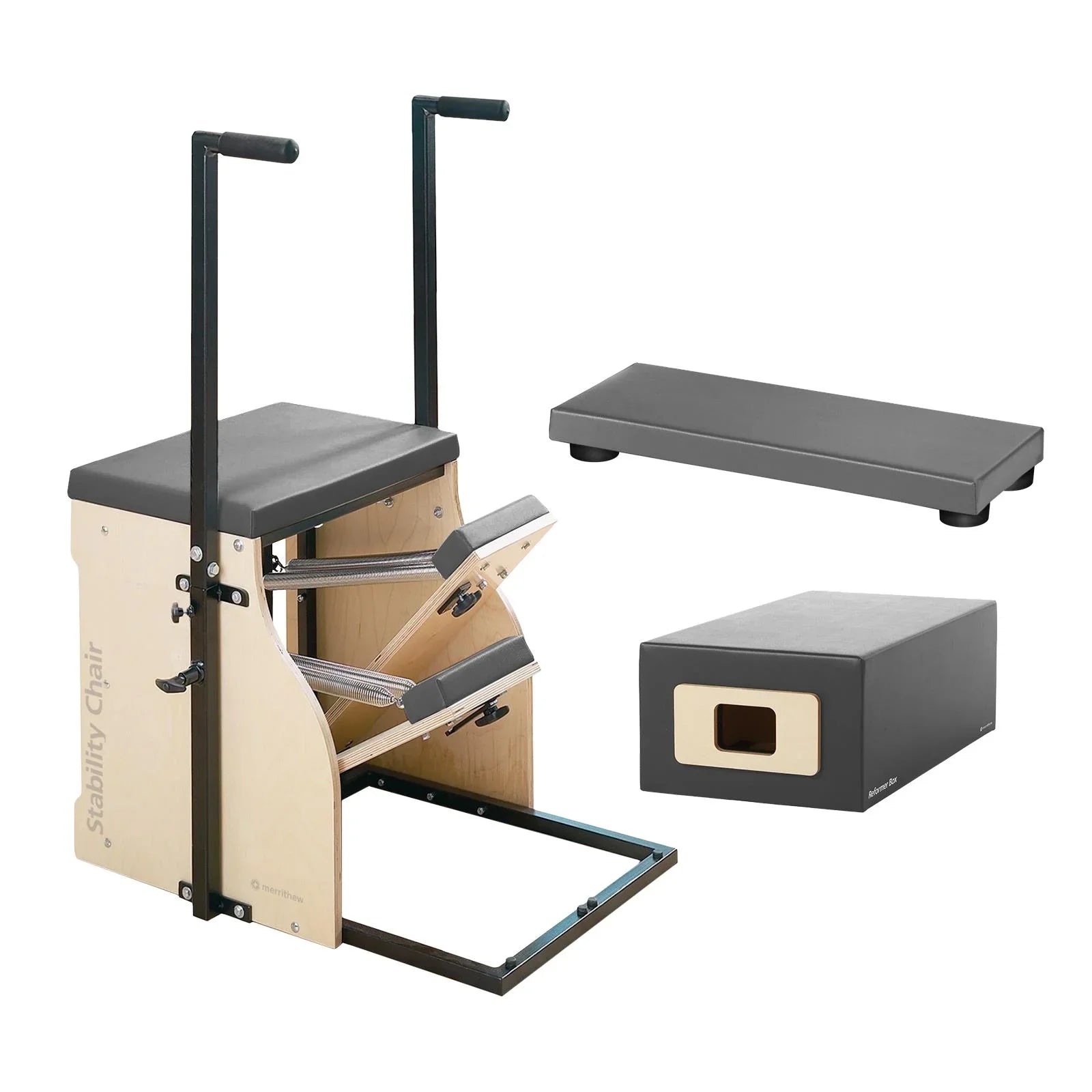 Merrithew™ Pilates Split-Pedal Stability Chair™ Bundle Pilates Chairs Merrithew Gunmetal  