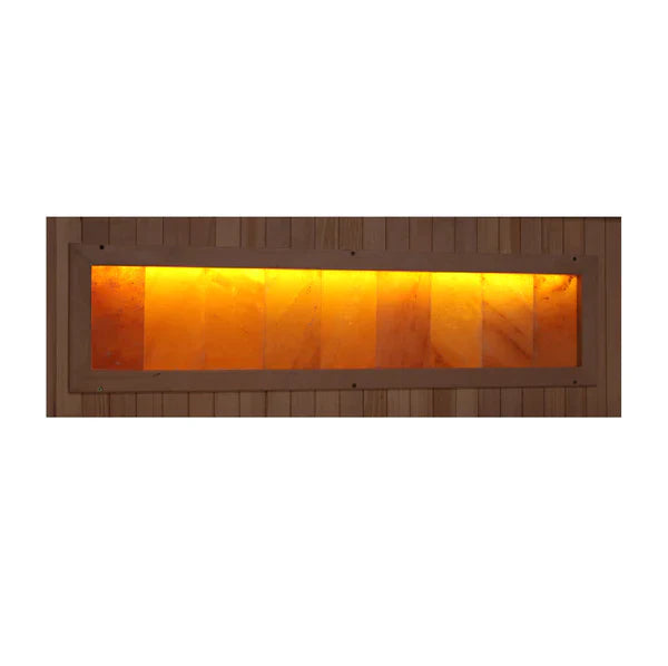 Golden Designs 3-Person Full Spectrum PureTech™ Near Zero EMF FAR Infrared Sauna with Himalayan Salt Bar (Canadian Hemlock) INFRARED SAUNA Golden Designs Saunas   