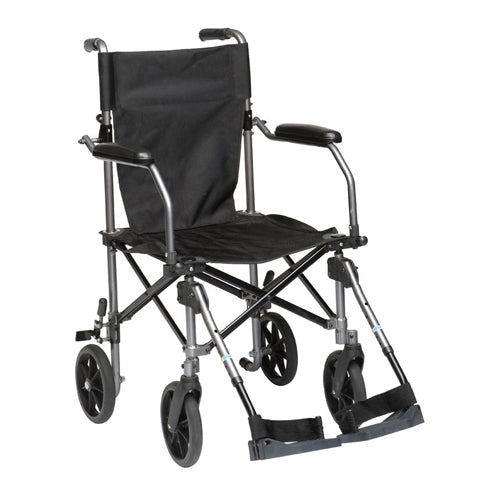 Drive Medical Travelite Transport Chair In A Bag Gunmetal Grey 18  Drive Medical Default Title  