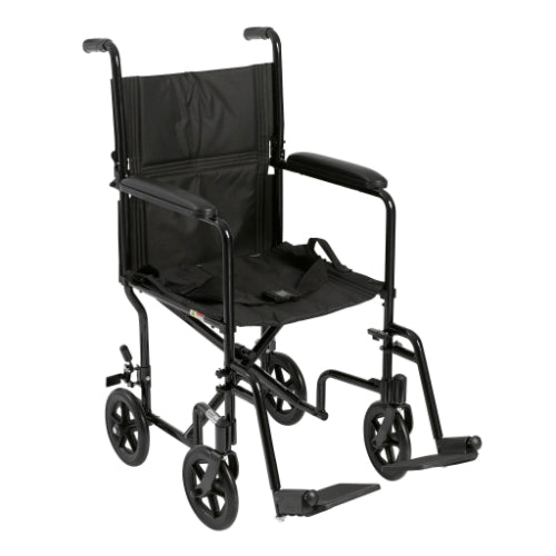 Drive Medical Wheelchair Transport Lightweight Black 17  Drive Medical Default Title  