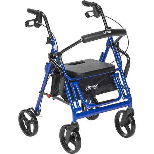 Drive Medical Duet Rollator and Transport Chair Blue Combo Rollators/Wheelchairs Drive Medical Default Title  