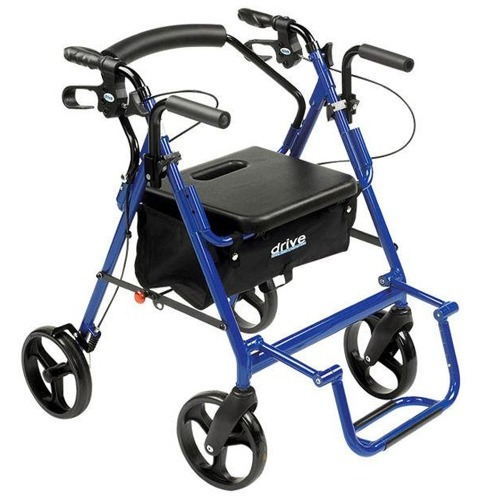 Drive Medical Duet Rollator and Transport Chair Blue Combo Rollators/Wheelchairs Drive Medical   
