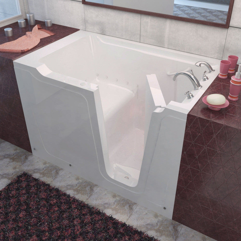 MediTub 3660 Walk-In-Tub 36 x 60 White Bathtub, Whirpool & Air Jets Add-Ons Walk-in-Tub MediTub Air Jetted Right 