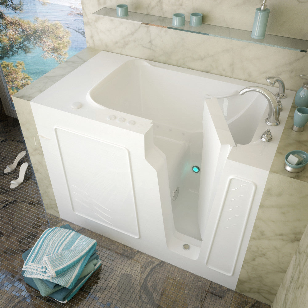 MediTub 2952 Walk-In-Tub 29 x 52 Bathtub, Whirpool & Air Jets Add-Ons Walk-in-Tub MediTub Air Jetted White Right